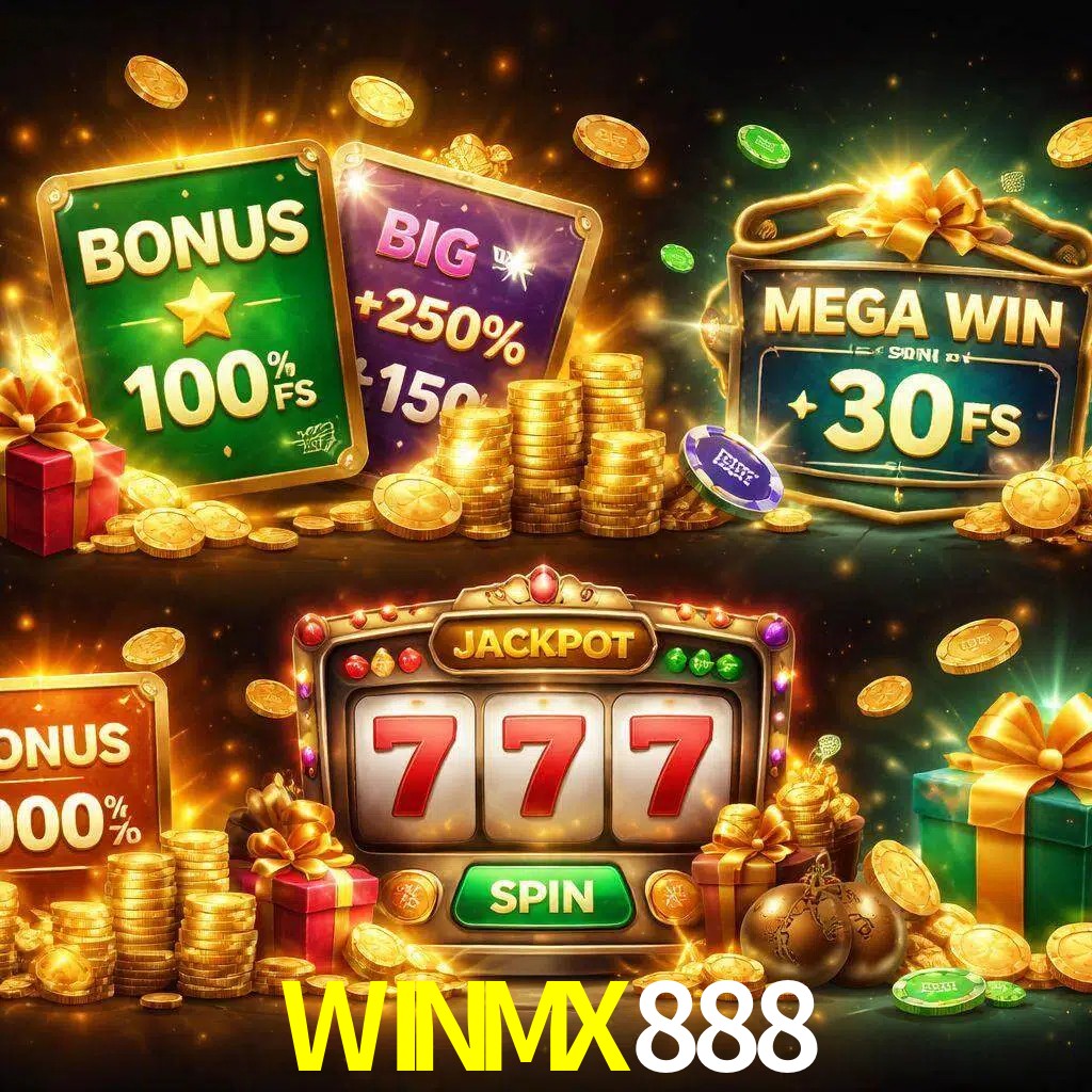 Tipos de bonos WINMX888 incluyendo recompensas de bienvenida y promociones continuas
